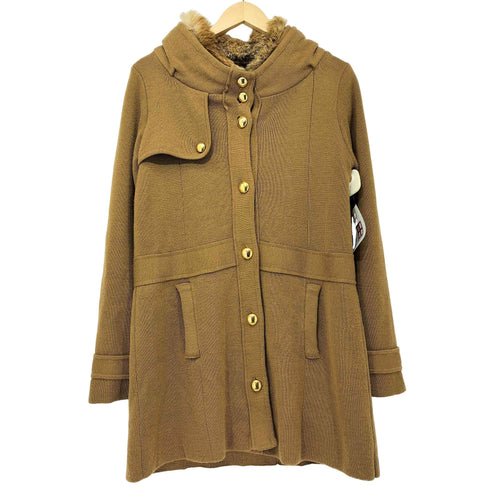 ユナイテッドアローズグリーンレーベルリラクシング UNITED ARROWS green label relaxing 00s Y2K 金ボタン ラビットファー ニットコート レディース JPN:38