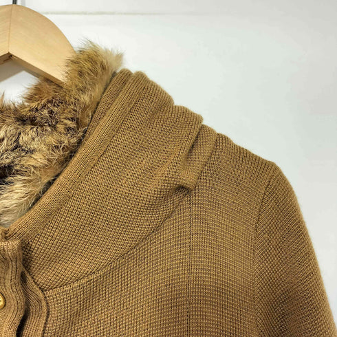 ユナイテッドアローズグリーンレーベルリラクシング UNITED ARROWS green label relaxing 00s Y2K 金ボタン ラビットファー ニットコート レディース JPN:38