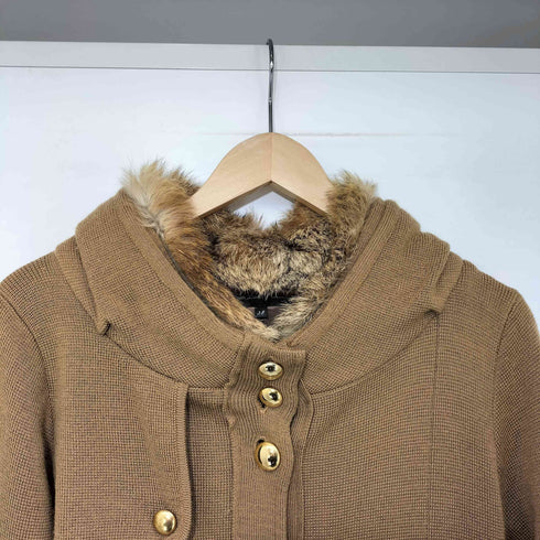 ユナイテッドアローズグリーンレーベルリラクシング UNITED ARROWS green label relaxing 00s Y2K 金ボタン ラビットファー ニットコート レディース JPN:38