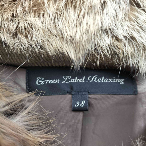 ユナイテッドアローズグリーンレーベルリラクシング UNITED ARROWS green label relaxing 00s Y2K 金ボタン ラビットファー ニットコート レディース JPN:38