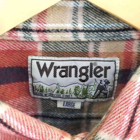 ラングラー Wrangler チェック柄コットンネルシャツ メンズ import:L