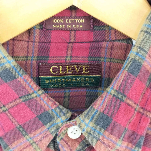 クリーブ CLEVE チェック柄ボタンダウンシャツ メンズ import:M