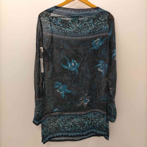 ケンゾージャングル KENZO JUNGLE レーヨン シースルー 花柄 総柄 L/S ワンピース レディース 38