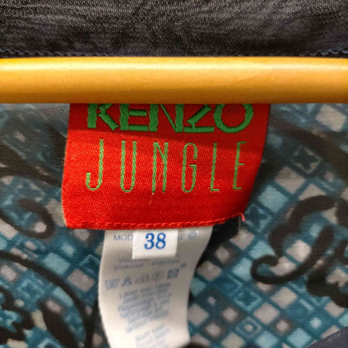 ケンゾージャングル KENZO JUNGLE レーヨン シースルー 花柄 総柄 L/S ワンピース レディース 38