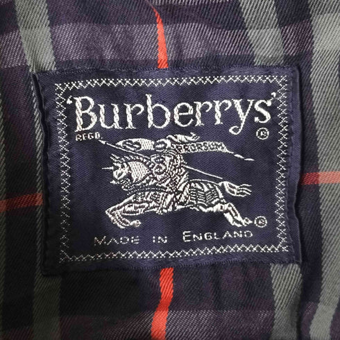 バーバリーズ BURBERRYS 英国製 裏地チェック 比翼ステンカラーコート メンズ