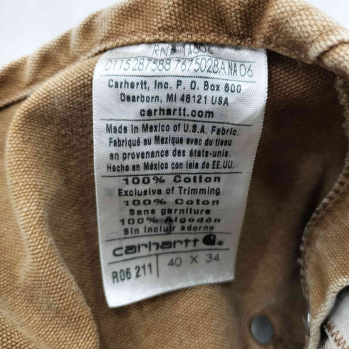 カーハート Carhartt SANDSTONE BIB OVERALL ダックダブルニーオーバーオール メンズ 40×34