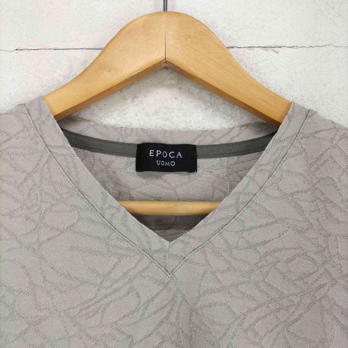 エポカウォモ Epoca uomo ラインストーンロゴ Vネック Tシャツ メンズ 48