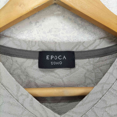 エポカウォモ Epoca uomo ラインストーンロゴ Vネック Tシャツ メンズ 48