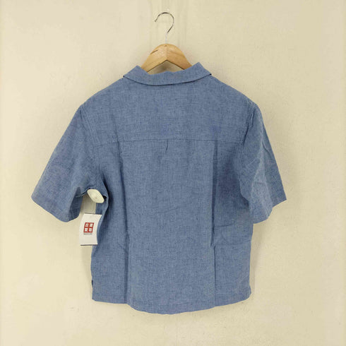 ザラ ZARA 刺繍入り オープンカラーリネン混コットンシャツ メンズ import:S