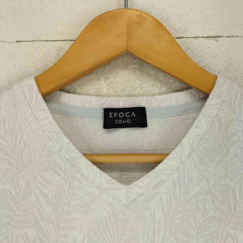 エポカウォモ Epoca uomo 総柄 ジャガード Vネック Tシャツ メンズ 46