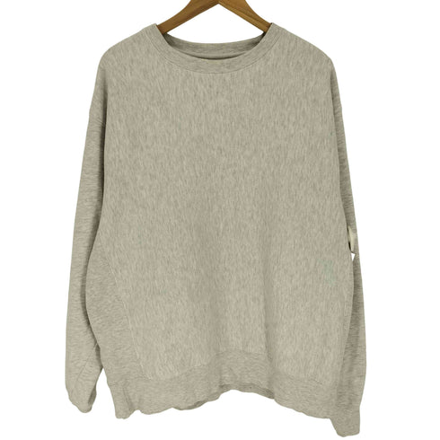BLUE84 コットンポリ 裏起毛 杢グレー アッシュ REVERSE WEAVE 型 クルーネック スウェット メンズ import:XL