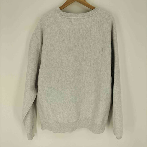 BLUE84 コットンポリ 裏起毛 杢グレー アッシュ REVERSE WEAVE 型 クルーネック スウェット メンズ import:XL