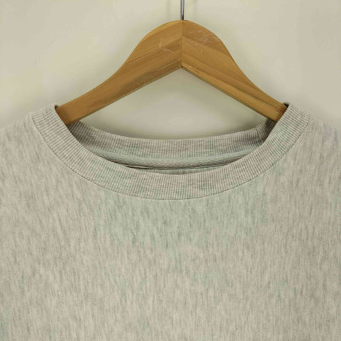 BLUE84 コットンポリ 裏起毛 杢グレー アッシュ REVERSE WEAVE 型 クルーネック スウェット メンズ import:XL