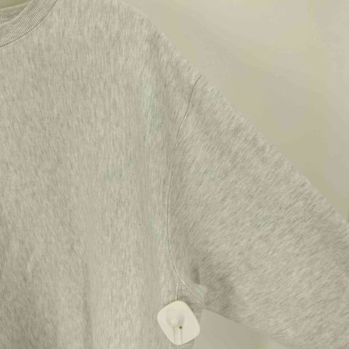 BLUE84 コットンポリ 裏起毛 杢グレー アッシュ REVERSE WEAVE 型 クルーネック スウェット メンズ import:XL