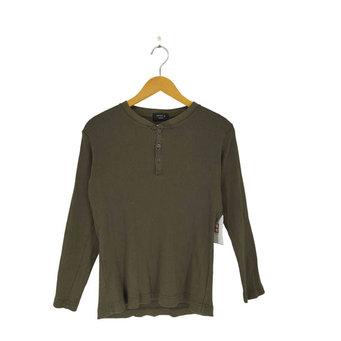 エポカウォモ Epoca uomo リブ編みジャージーヘンリーネック カットソー メンズ 46