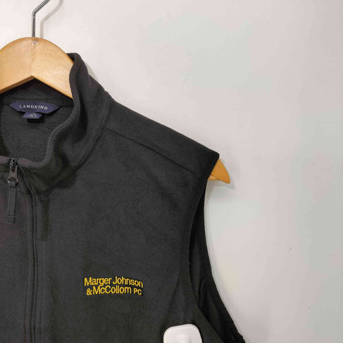 ランズエンド LANDS END 00s 企業名刺繍 ジップアップ フリース ベスト メンズ import:L