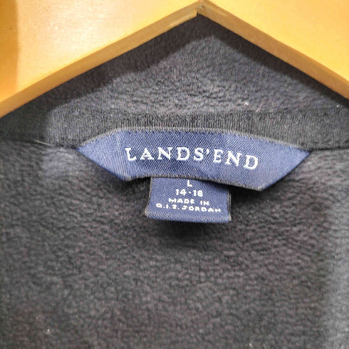 ランズエンド LANDS END 00s 企業名刺繍 ジップアップ フリース ベスト メンズ import:L