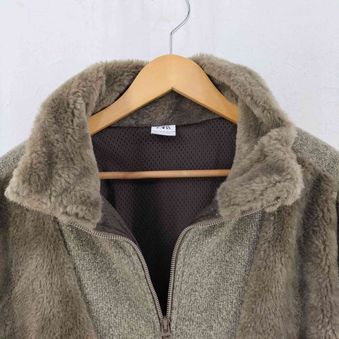 ザラ ZARA ボア切替フリースジャケット メンズ import:XL
