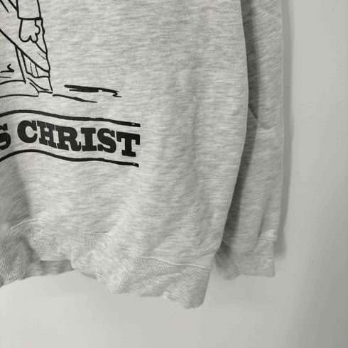 SOMEIT JESUS CHRIST ヴィンテージ加工 キャラクタープリント クルーネック スウェット メンズ JPN:L