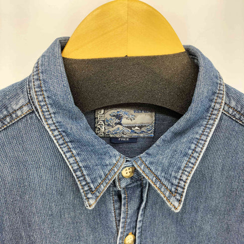 ケンゾージーンズ KENZO JEANS 90s 北斎タグ デニム L/S シャツ メンズ FREE