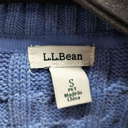 エルエルビーン L.L.Bean ケーブル編み コットン フルジップ ニットセーター ドライバース レディース import:S