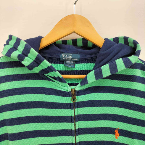 ポロバイラルフローレン Polo by RALPH LAUREN ポニー 刺繍 ボーダー ジップアップ パーカー メンズ XL(18-20)