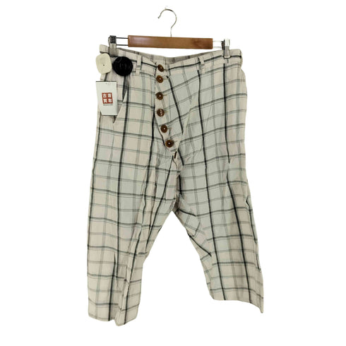 ヴィヴィアンウエストウッドマン Vivienne Westwood MAN チェック柄 コットンリネン 変形サルエルパンツ メンズ 48