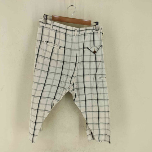 ヴィヴィアンウエストウッドマン Vivienne Westwood MAN チェック柄 コットンリネン 変形サルエルパンツ メンズ 48