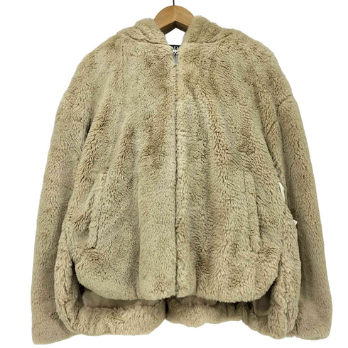 ザラ ZARA フェイクファー ジップアップ フーデッド ジャケット レディース import:M