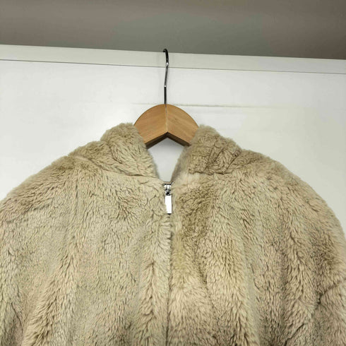ザラ ZARA フェイクファー ジップアップ フーデッド ジャケット レディース import:M