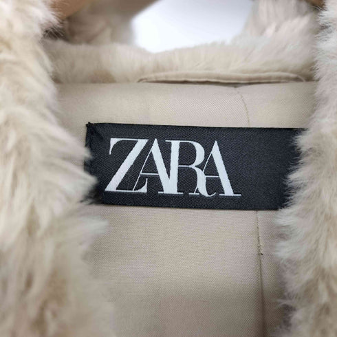 ザラ ZARA フェイクファー ジップアップ フーデッド ジャケット レディース import:M