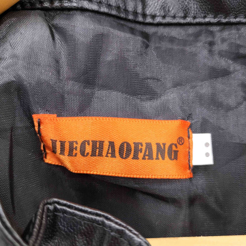 JIECHAOFANG エンブレム フェイクレザージャケット メンズ