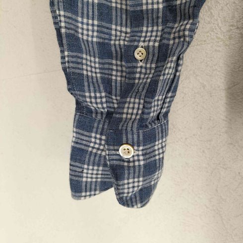 フィナモレ FINAMORE リネンチェックシャツ メンズ S