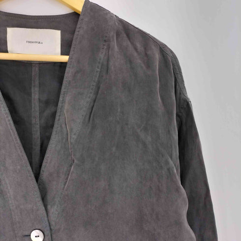 トゥデイフル TODAYFUL Collarless Satin Shirts カラーレスサテンシャツ レディース FREE