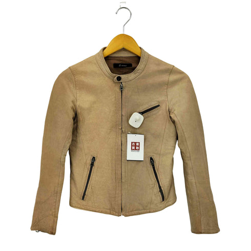 ジョンブル Johnbull ラムレザーノーカラージャケット レディース S