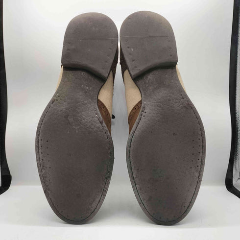 ディーゼル DIESEL スエード キャンバス 切り替え ウイングチップ レザー シューズ メンズ 41