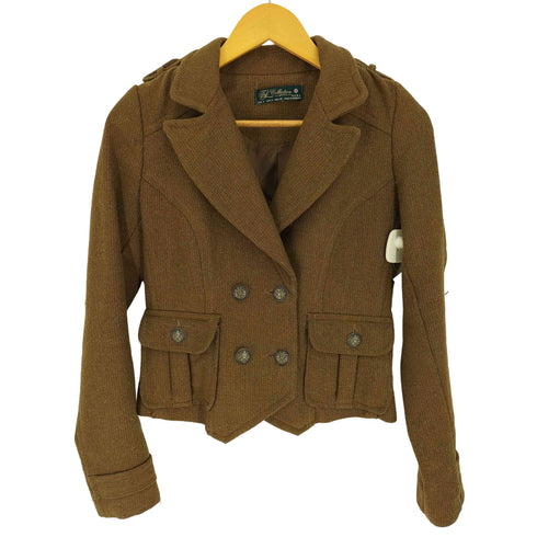 ザラ ZARA エンブレムボタン エポレット 切替 ダブル ナポレオンジャケット レディース import:S