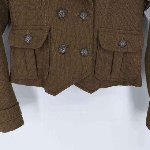 ザラ ZARA エンブレムボタン エポレット 切替 ダブル ナポレオンジャケット レディース import:S