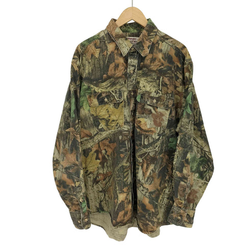 ラングラー Wrangler 90s RUGGED WEAR リアルツリーカモ 長袖シャツ メンズ import:XL