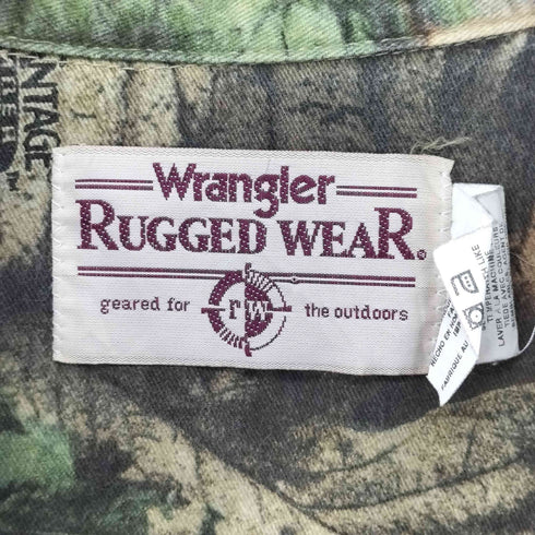 ラングラー Wrangler 90s RUGGED WEAR リアルツリーカモ 長袖シャツ メンズ import:XL