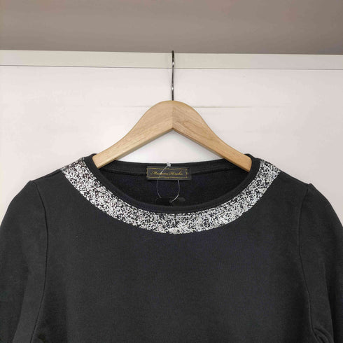 Madame Hiroko ラメ切替 長袖 チュニック ワンピース レディース 9AR