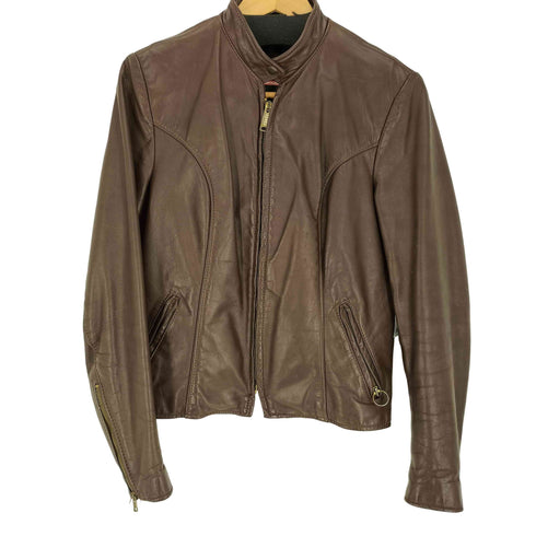 ブルックス BROOKS 70S USA製 紙タグ C&C ジップ シングル ライダース ジャケット レディース 34