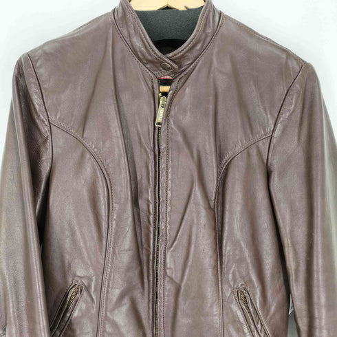 ブルックス BROOKS 70S USA製 紙タグ C&C ジップ シングル ライダース ジャケット レディース 34