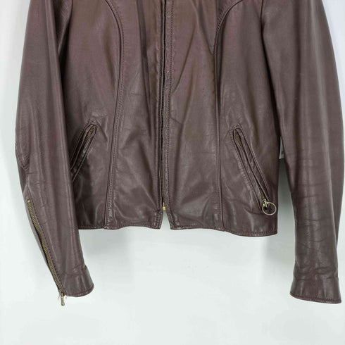 ブルックス BROOKS 70S USA製 紙タグ C&C ジップ シングル ライダース ジャケット レディース 34