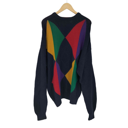 クレイボーン Claiborne マルチカラー クルーネック L/S コットンニット メンズ import:L
