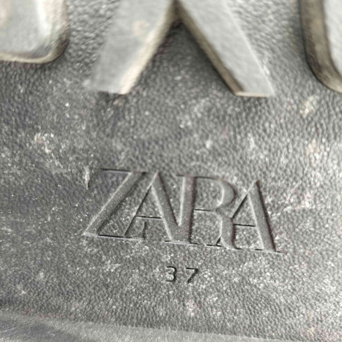 ザラ ZARA サイドジップ 厚底 ショートブーツ レディース EUR:37