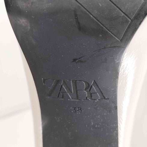 ザラ ZARA ホワイト レザー ショートブーツ レディース
