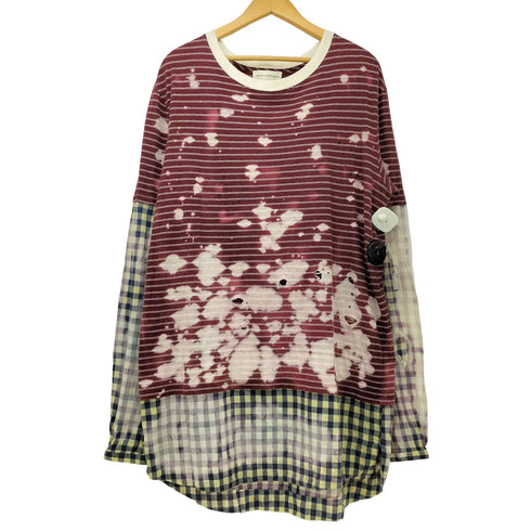 フェイスコネクション FAITH CONNEXION L/S ブリーチ加工 レイヤード カットソー メンズ JPN:L