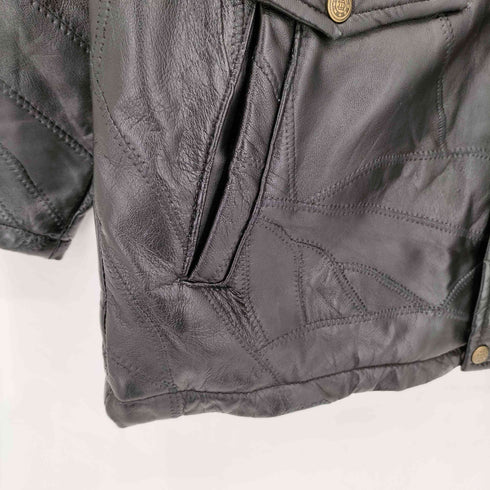 FRANCO COLLEZIONI パッチワークラムレザージャケット メンズ L