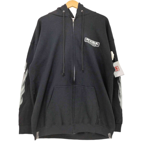 アルスタイルアパレルアクティブウェアー ALSTYLE APPAREL & ACTIVEWEAR 90s MESA BOOGIE/DUAL RECTIFIER SOLO HEAD アンプ 企業ロゴ 袖フレイム ジップアップ パーカー メンズ import:L